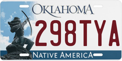 OK license plate 298TYA