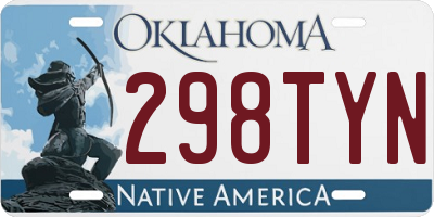 OK license plate 298TYN