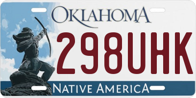 OK license plate 298UHK
