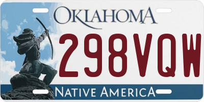 OK license plate 298VQW