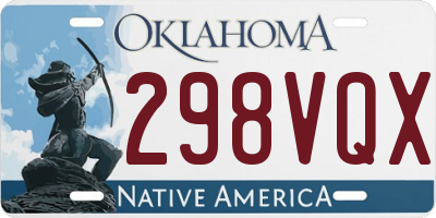 OK license plate 298VQX