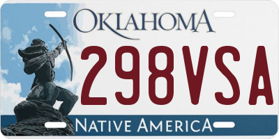 OK license plate 298VSA