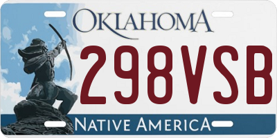 OK license plate 298VSB