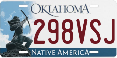 OK license plate 298VSJ