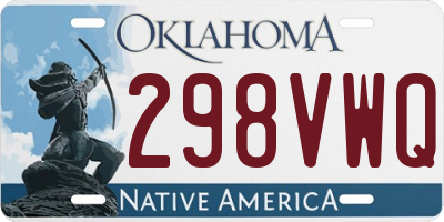 OK license plate 298VWQ