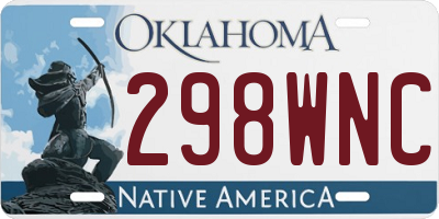 OK license plate 298WNC
