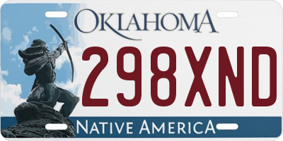 OK license plate 298XND