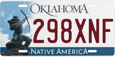 OK license plate 298XNF