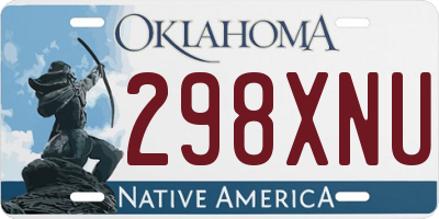 OK license plate 298XNU