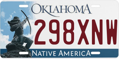 OK license plate 298XNW