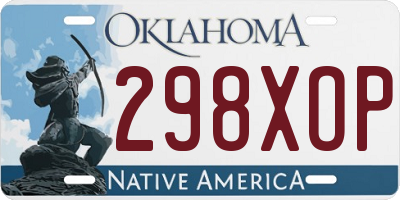 OK license plate 298XOP