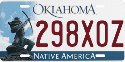 OK license plate 298XOZ