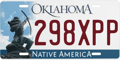 OK license plate 298XPP