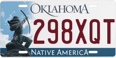OK license plate 298XQT
