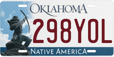 OK license plate 298YOL