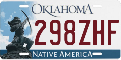 OK license plate 298ZHF
