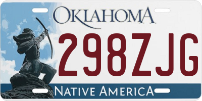 OK license plate 298ZJG