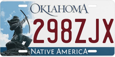 OK license plate 298ZJX