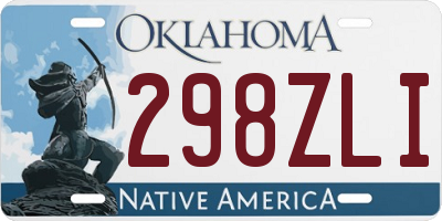OK license plate 298ZLI
