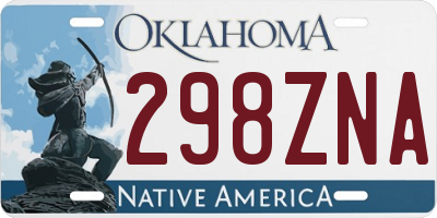 OK license plate 298ZNA