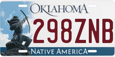OK license plate 298ZNB