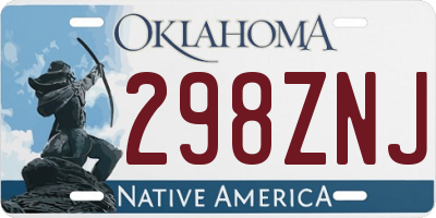 OK license plate 298ZNJ