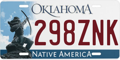 OK license plate 298ZNK