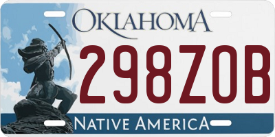 OK license plate 298ZOB