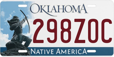 OK license plate 298ZOC