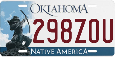 OK license plate 298ZOU