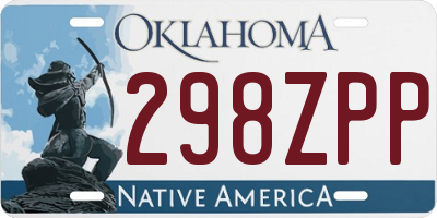 OK license plate 298ZPP