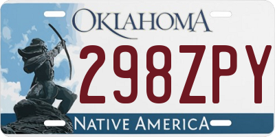 OK license plate 298ZPY