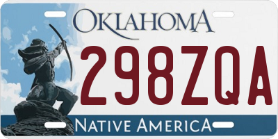 OK license plate 298ZQA