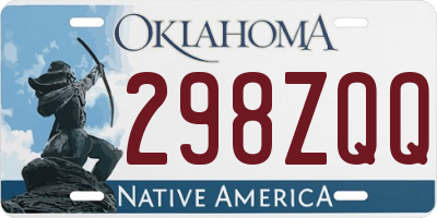 OK license plate 298ZQQ