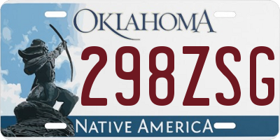 OK license plate 298ZSG