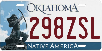 OK license plate 298ZSL