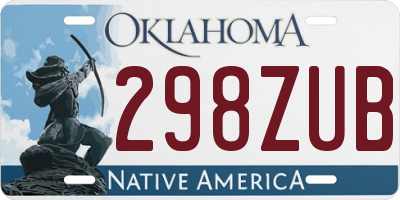 OK license plate 298ZUB