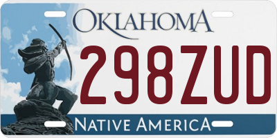 OK license plate 298ZUD