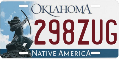 OK license plate 298ZUG