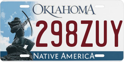 OK license plate 298ZUY