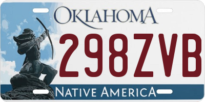 OK license plate 298ZVB