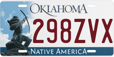 OK license plate 298ZVX