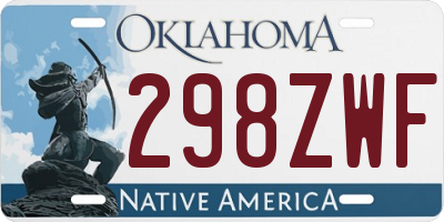 OK license plate 298ZWF