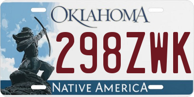 OK license plate 298ZWK