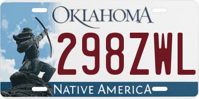 OK license plate 298ZWL