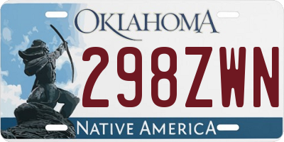 OK license plate 298ZWN