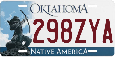 OK license plate 298ZYA
