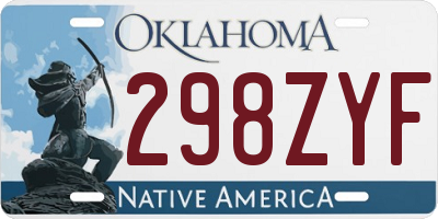 OK license plate 298ZYF