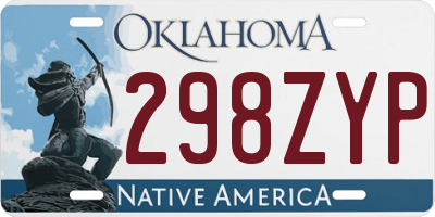 OK license plate 298ZYP