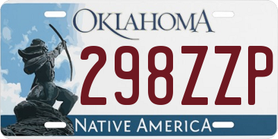 OK license plate 298ZZP